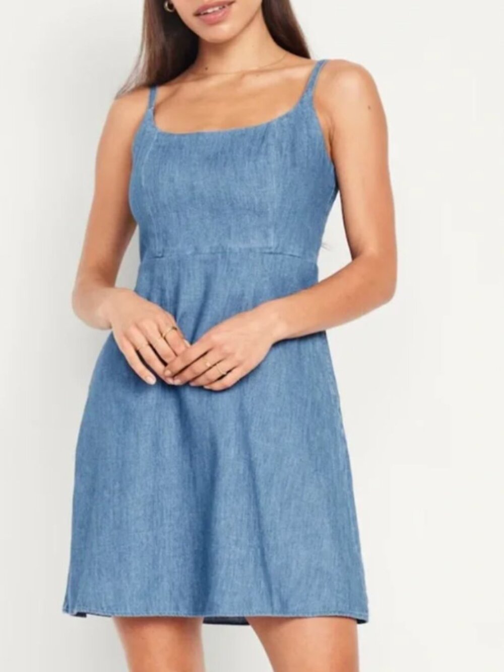 Old Navy Fit & Flare Cami Mini Dress in Medium Wash Small